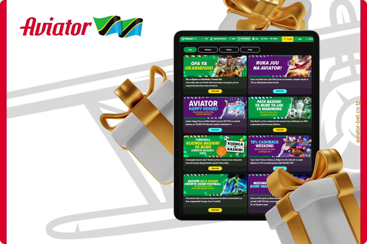 Aviator Premier Bet inawapa wachezaji wa Tanzania nafasi ya kushiriki katika programu kadhaa za bonasi