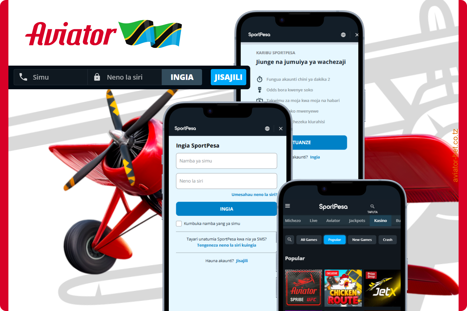 Kuunda akaunti ya SportPesa kwa ajili ya kucheza Aviator nchini Tanzania kunaweza kufanywa kupitia tovuti au kwenye programu ya simu