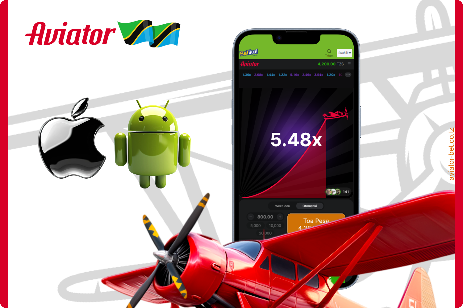 Programu ya Betika kwa Aviator imetengenezwa mahsusi kwa vifaa vya simu vya Android na iOS