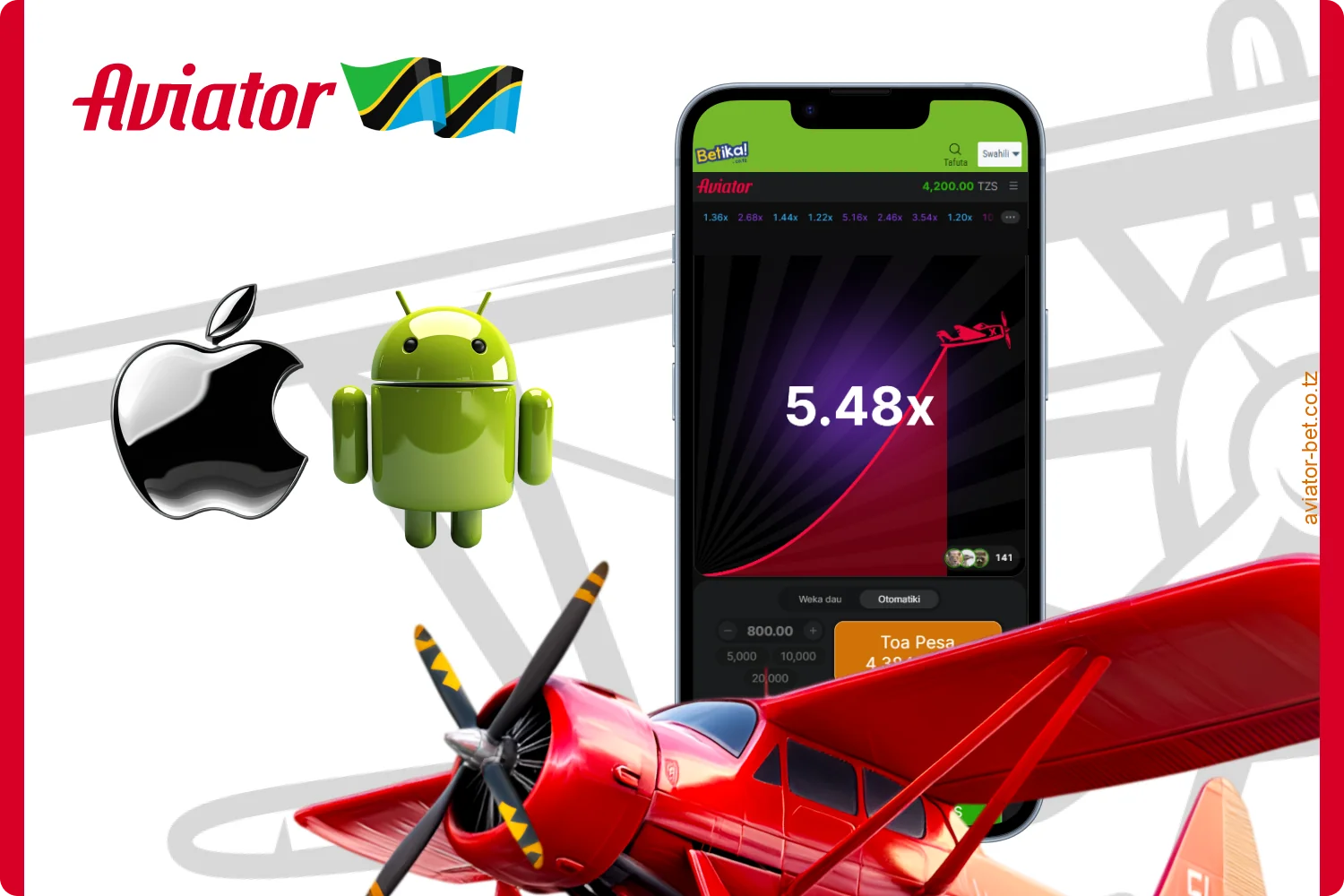Programu ya Betika kwa Aviator imetengenezwa mahsusi kwa vifaa vya simu vya Android na iOS